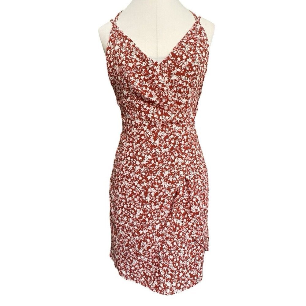 HYFVE HYFVE HYFVE Double Strap‎ Floral Backless Dress Women's Medium Rust NEW